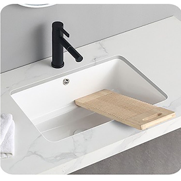 阳台洗衣盆带搓板陶瓷洗衣池家用半嵌入式台下加深洗衣盆洗手盆