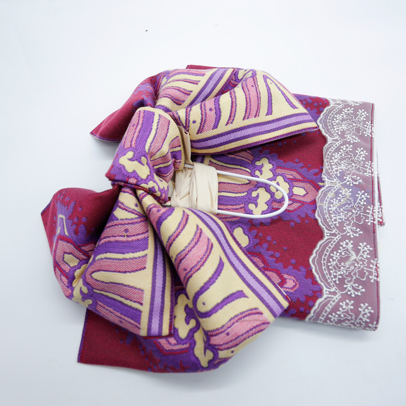 日本和服浴衣腰带日式腰封蝴蝶结织锦提花面料定型蝴蝶结腰封多款