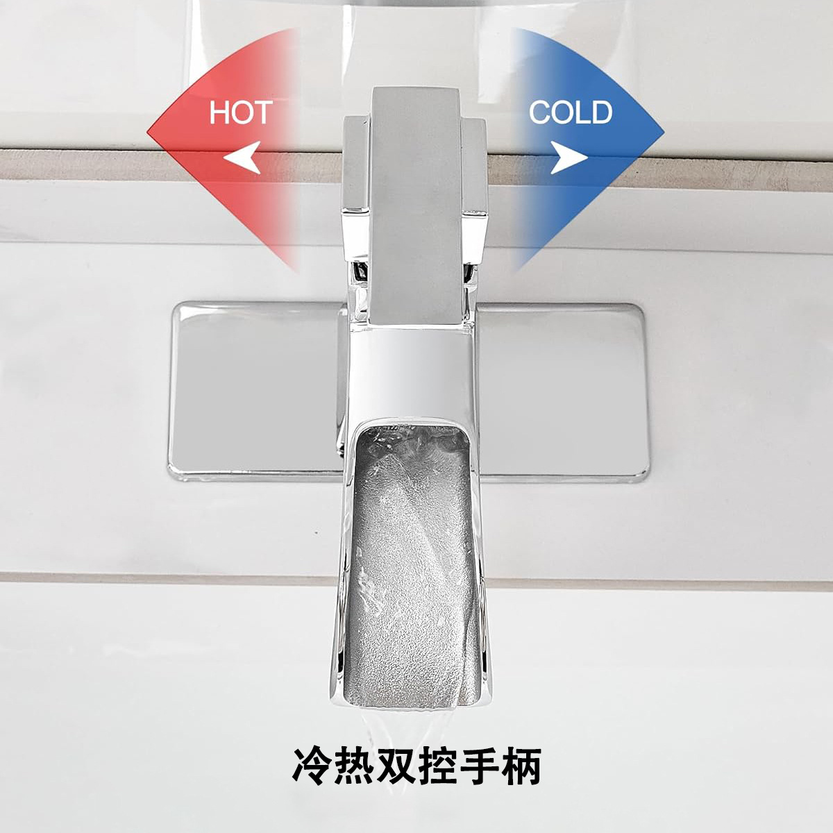 Bathroom Pure Copper Bathroom Basin Faucet Hot and Cold Dual-Use Copper Home Bathroom Waterfall Wash Basin Faucet Water Tap