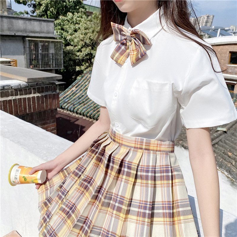 山吹jk制服裙正版全套日系学院风套装女夏季短袖衬衫百褶裙两件套