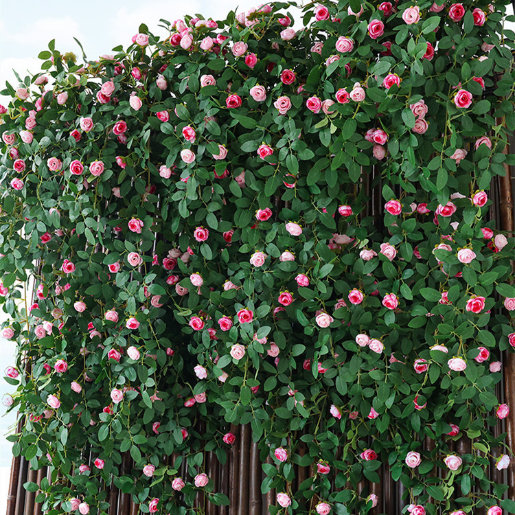 Artificial Rose Rose Vine Fake Flower Rattan and Vine Plastic Flowers Ceiling Air Conditioning Water Pipe Covering Balcony Decoration