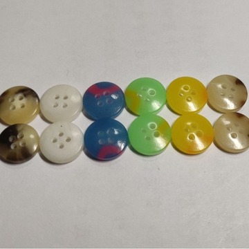 四眼烧边尿素纽扣服装衬衫大衣扣烫边纽扣彩色染色简约烫边扣子