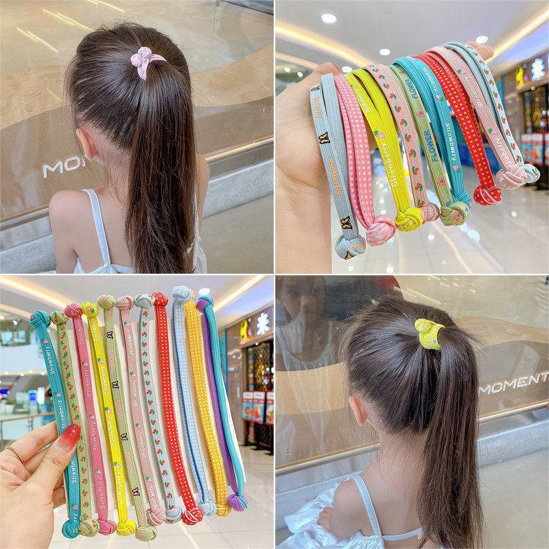 Chinese Knot Children's Hair Band Colorful High Elastic Rubber Band Hair Rope Simple Fashion Cute Korean Style Girl's Hair Rope