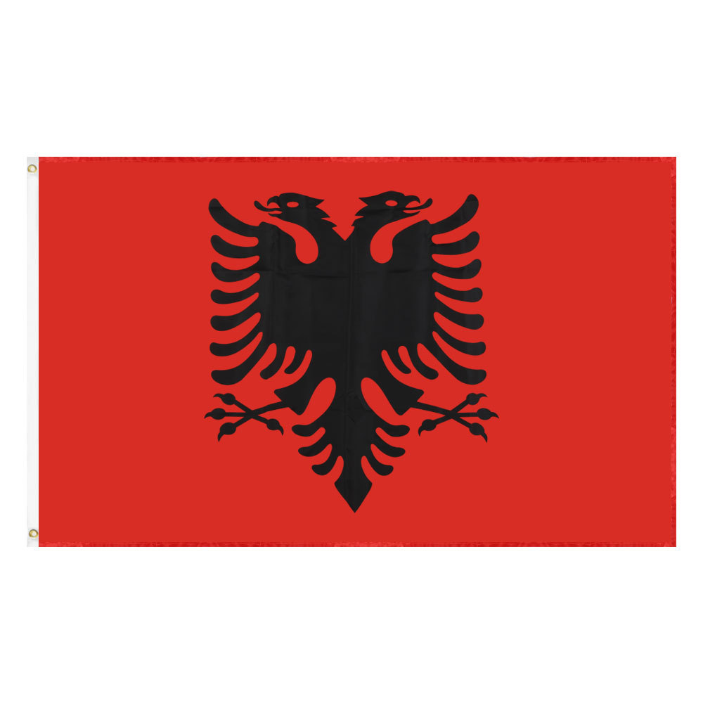 90*150cm阿尔巴尼亚国旗现货3*5ft涤纶旗子albania旗帜跨境批发