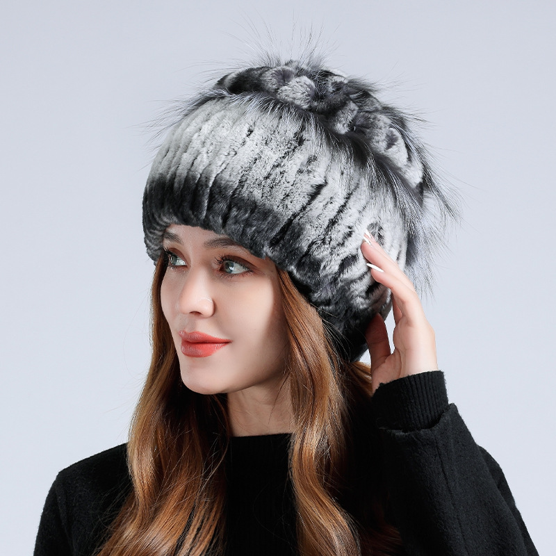 跨境冬季保暖女士水貂绒帽子貂皮帽户外防寒保暖滑雪皮草帽子外贸