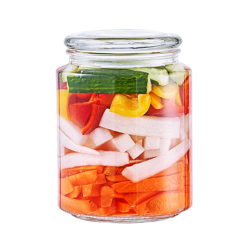 New Yuanlai Love plus Thick Glass Storage Jar Pickles Sealed Jar Tea Jar Candy Box Kitchen Storage Bottles