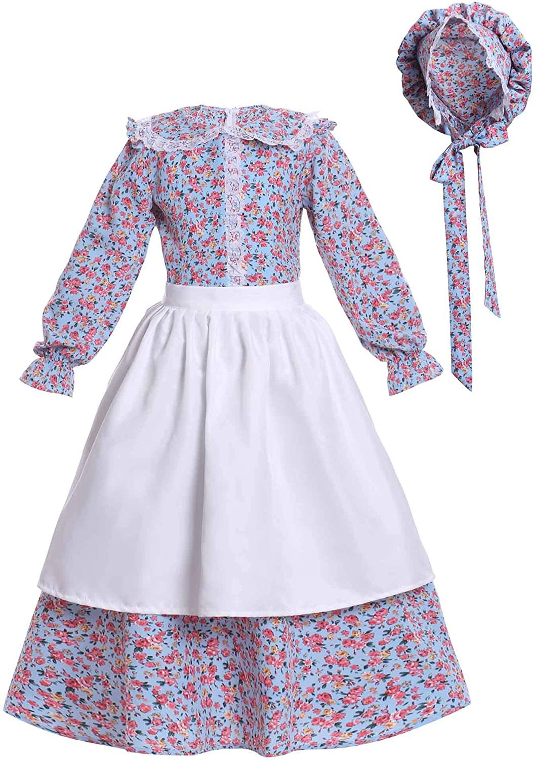 cosplay服装女孩先锋草原服装儿童花卉殖民地村女孩田园风公主裙