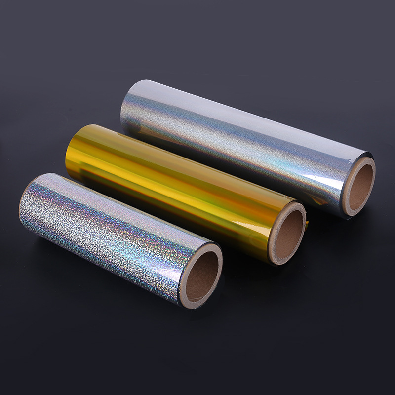 供应彩色pet镭射膜无版缝镭射镀铝色膜介质镭射膜圆点镭射反光膜