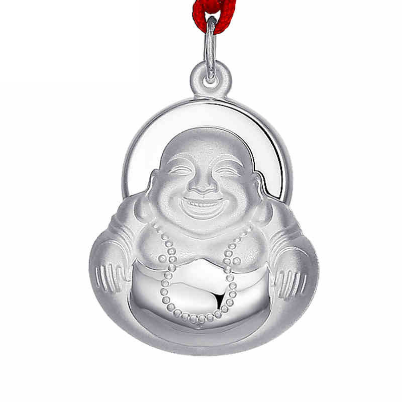 纯银佛吊坠999足银项链女弥勒佛挂坠银饰品送妈妈生日礼物-阿里巴巴