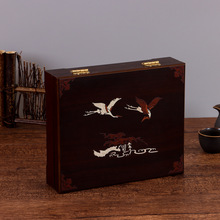 新款潮流国风茶叶礼盒 传统古风伴手礼木盒 中式木质包装盒批发