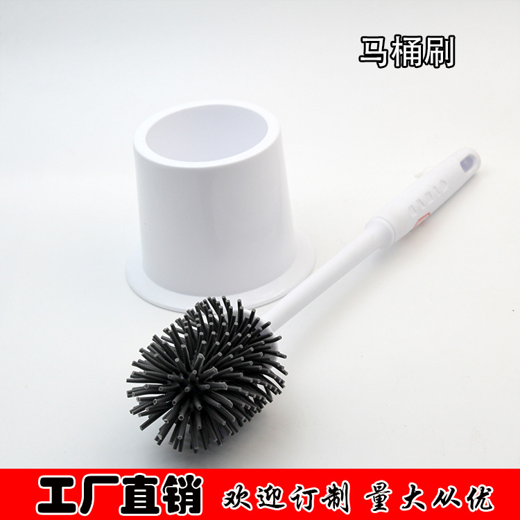 Silicone Toilet Brush Long Handle Soft Fur Toilet Cleaning Brush Suit No Dead Angle Multifunction Cleaning Brush