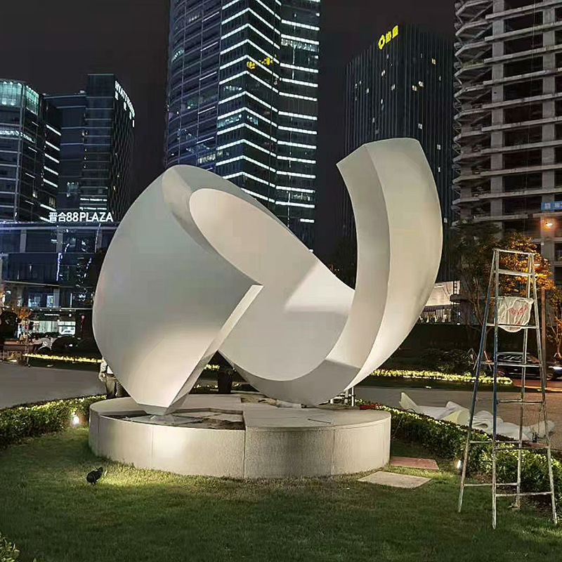 厂家定制商业广场户外大型不锈钢飘带雕塑 园林景观艺术装置小品