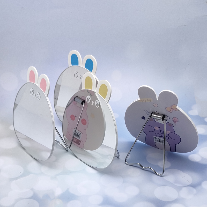 Cartoon Plastic Table Mirror Home Daily Use Girl Cute Table Ornaments Hanging Hd Cosmetic Mirror
