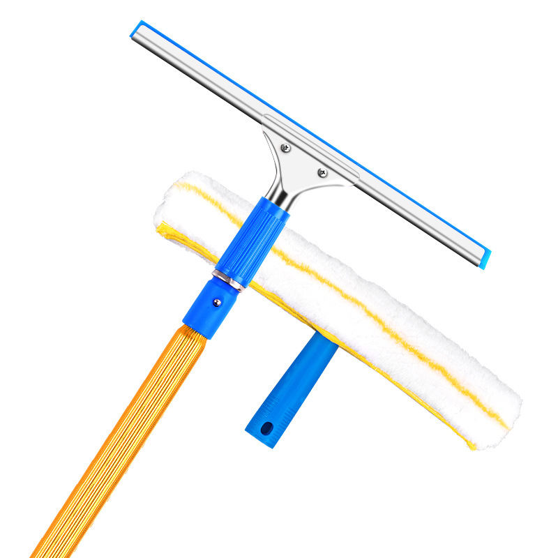 Glass Squeegee Telescopic Rod Household Window Wiper Blade Cleaning Housekeeping Set Glass Scraping Strip Cleaning Tools