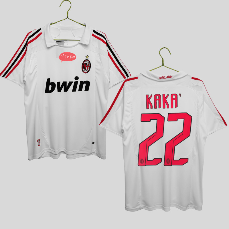 07-08ac米兰客场复古球衣3号马尔蒂尼9号因扎吉22号卡卡复刻球衣