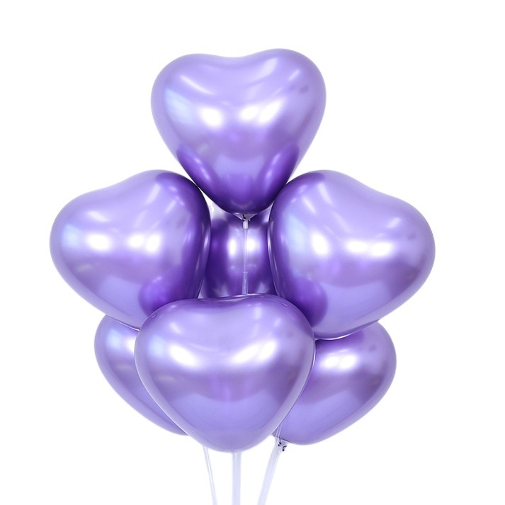 Wholesale Balloon 2.2G Thickened Metallic Heart-Shaped Balloon Chrome Love Latex Birthday Wedding Party Decoration