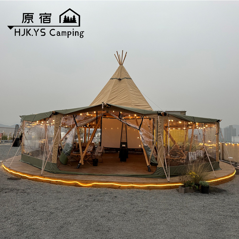 Harajuku Large Indian Straw Hat Tent Outdoor Camping Restaurant Bar Pyramid Hotel Tent Canopy