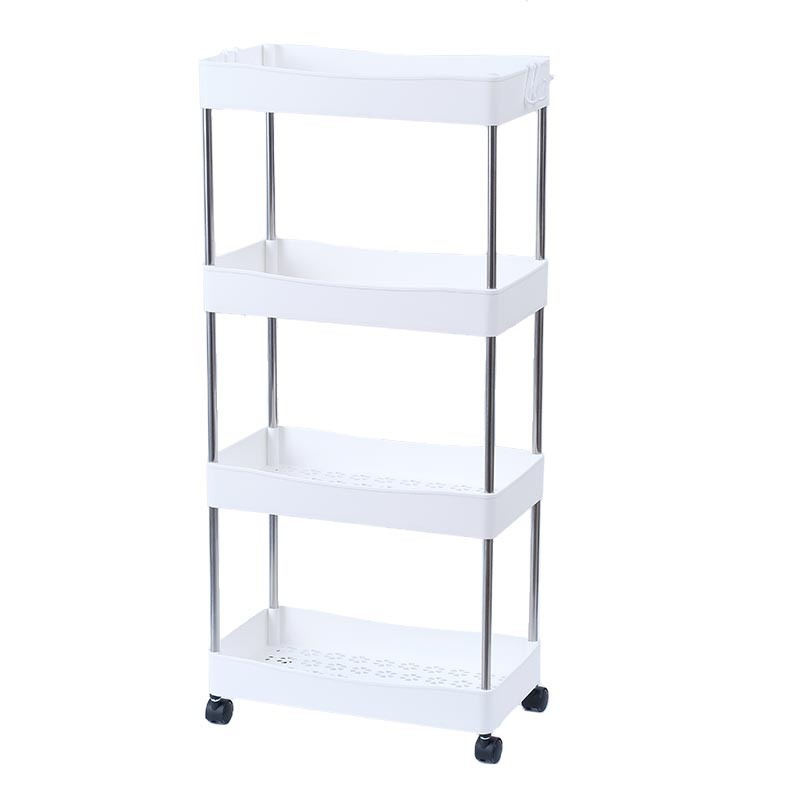 Wholesale Bathroom Kitchen Storage Rack Bedroom Floor Multi-Layer Storage Rack Gap Mobile Refrigerator Plastic Vegetable Rack