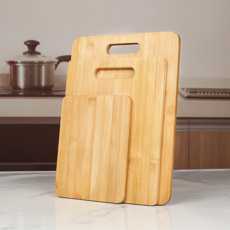 Bamboo Cutting Board Inner Handle Defrosting Board Square Bamboo Cutting Board Travel Fruit Chopping Board Camping Portable Small Cutting Board