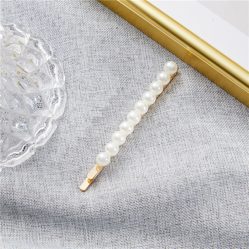 Pearl Hairpin Wholesale Women's South Korea Simple Gold Retro Barrettes Flower Barrettes Side Clip Handmade Headwear Hair Accessories