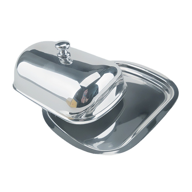 Hz194 Stainless Steel 304 Butter Butter Box Dessert Bread Box Cheese Box Butter Dish Crisper Food Box