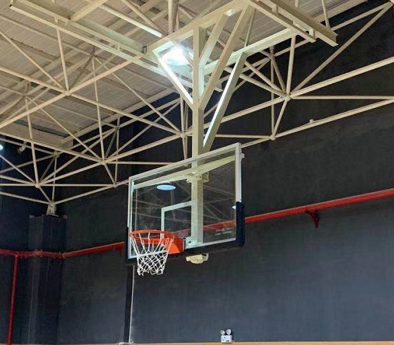 室内体育馆房顶可折叠悬空篮球架天花板电动吊顶篮球架