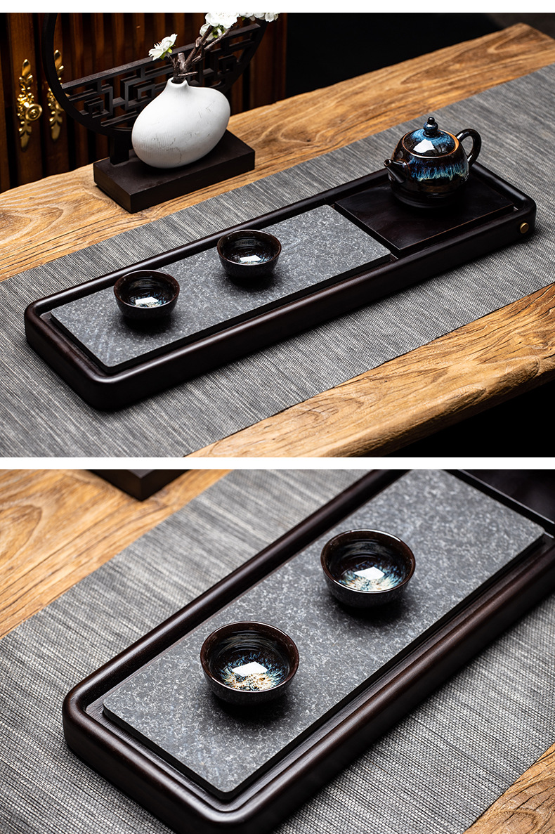 氧化铝茶盘小型茶具石头室小号矿石耐热功夫茶道茶器茶台茶池托盘