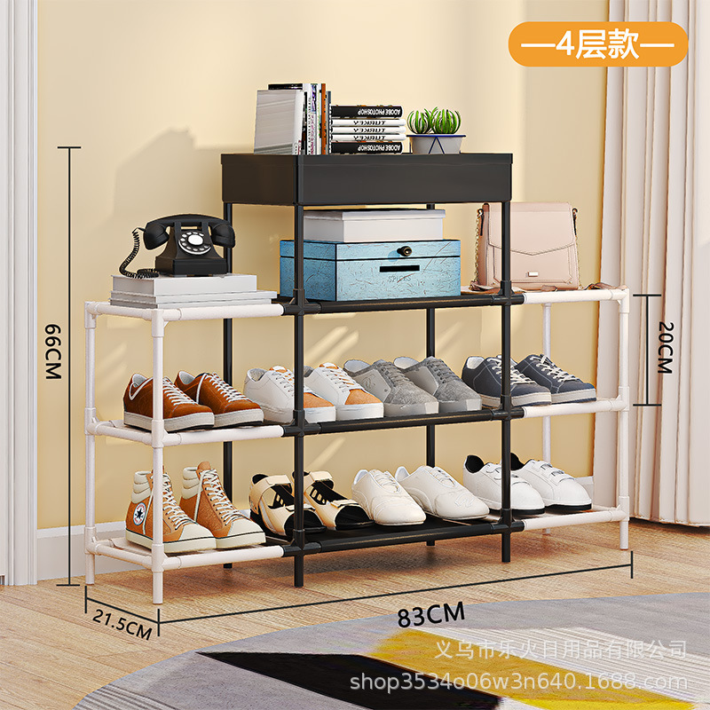 New Hallway Floor Two Colors Simple Multi-Layer Home Storage Shoe Rack DIY Assembly Shoe Cabinet Storage Rack