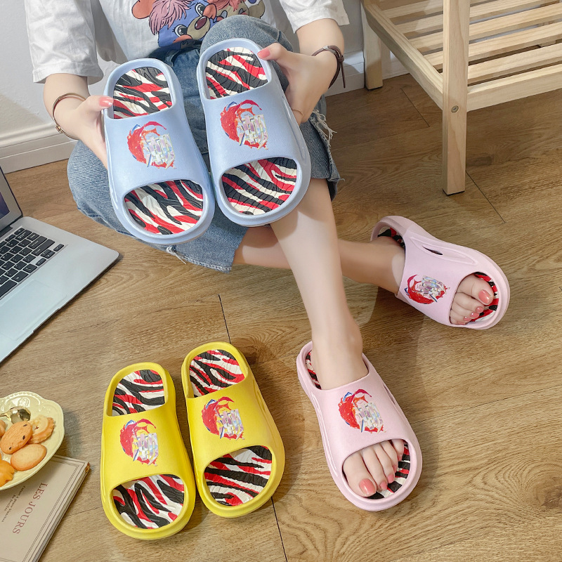 slip-on slippers thickened pvc slippers bathroom bath non-slip sandals home outing soft bottom couple slippers