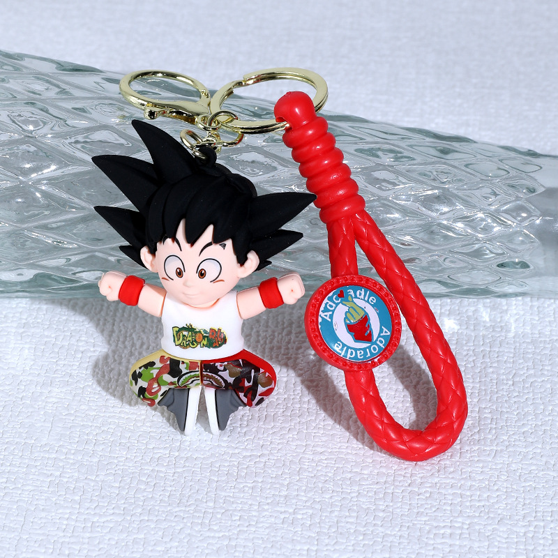 Cartoon Anime Dragon Ball Silicone Doll Keychain Pendant Sun Wukong Vegeta Bag Car Pendant Gift