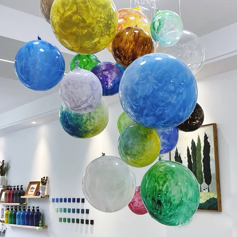 Creative Acrylic Paint Blooming Transparent Bounce Ball Studio Internet Celebrity Store Celebration Shopping Mall Opening Event Scene Decoration