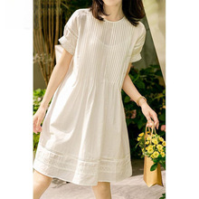 白色连衣裙女夏新款气质高档重工天丝吊带套装裙