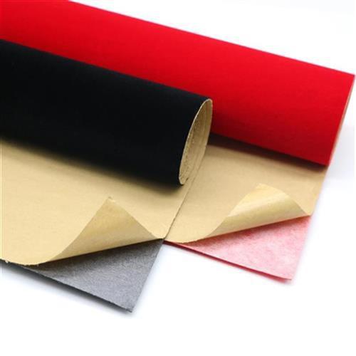 布料自粘绒布 背胶植绒布珠宝展柜黑色j加厚不干胶背胶自粘绒布