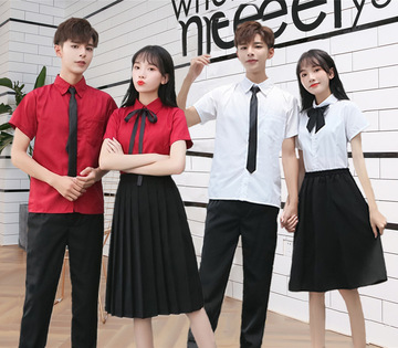 毕业班服学院风白衬衫校服套装初高中学生jk制服女长裙元旦演出服