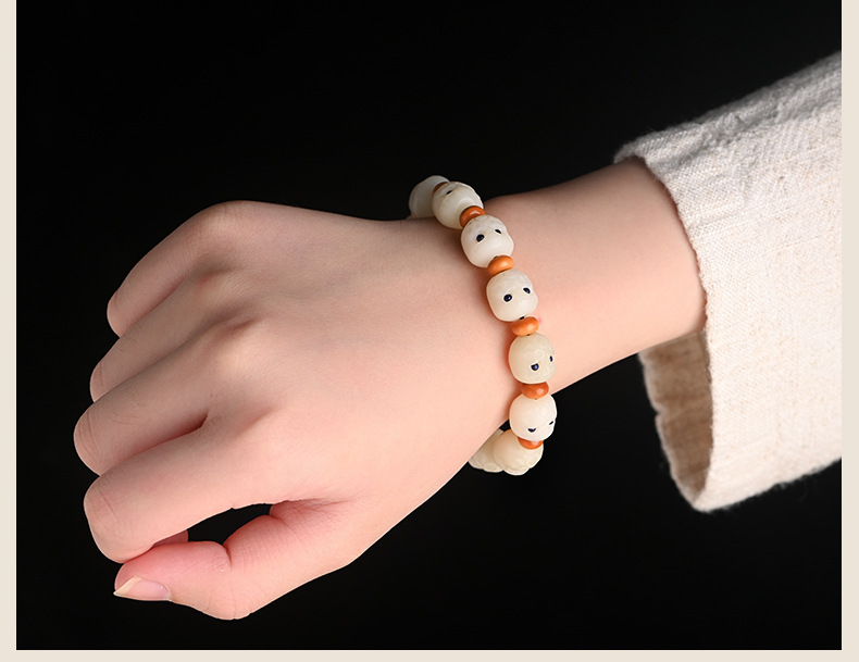 厂家供应直播货源菩提根阿呆手串呆呆团风化阴皮阿呆文玩手串男女