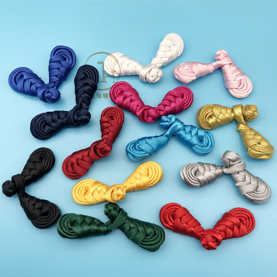 手工色丁盘扣琵琶扣唐装儿童旗袍汉服扣子枇杷中式民族风纽扣布扣