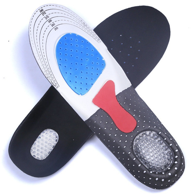 Men's Sports Insole Silicone Latex Shock-Absorbing Basketball Men's Running Shoes Mat a Large Number of Non-Deodorant Deodorant and Sweat Absorption