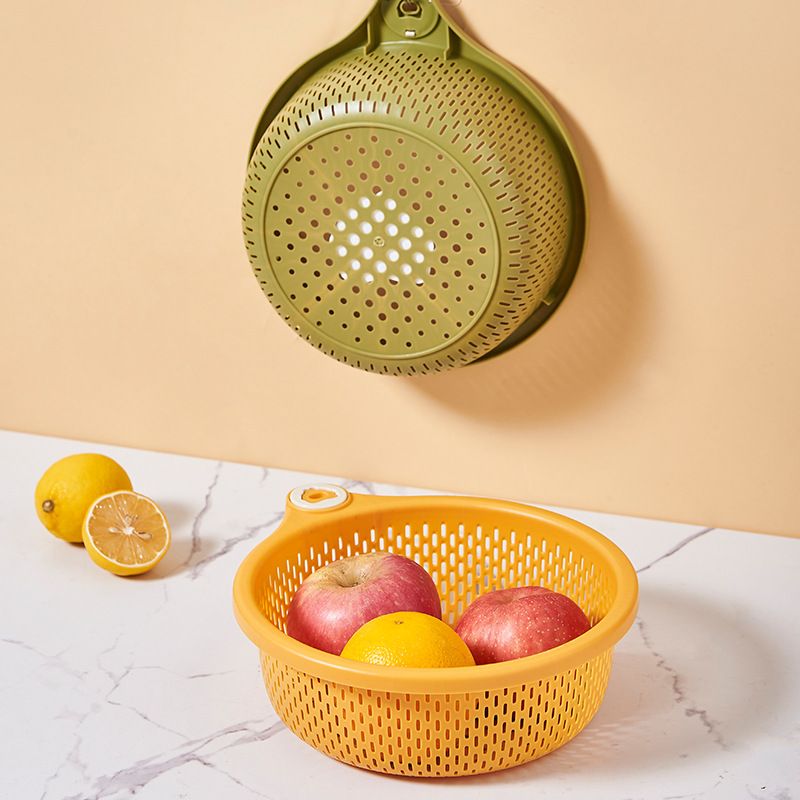 Creative Multifunctional Kitchen Supplies Washing Basin Drain Basket Fruit Basket Living Room Fabulous Rice Washing Gadget