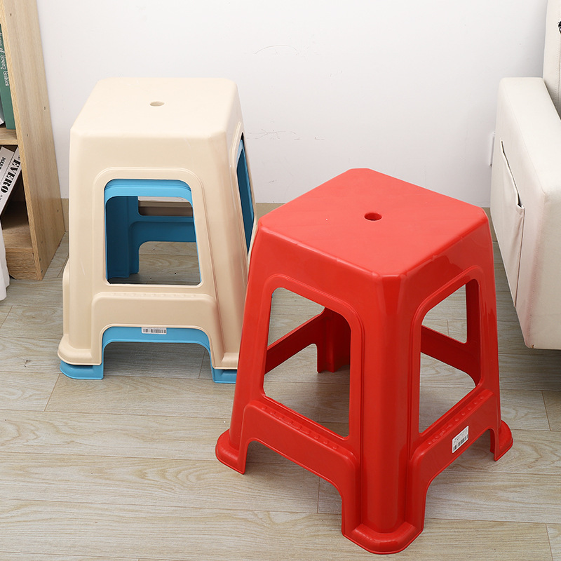 塑料凳子家用高凳餐桌凳大排档椅子红蓝凳批发加厚耐摔熟料方凳子