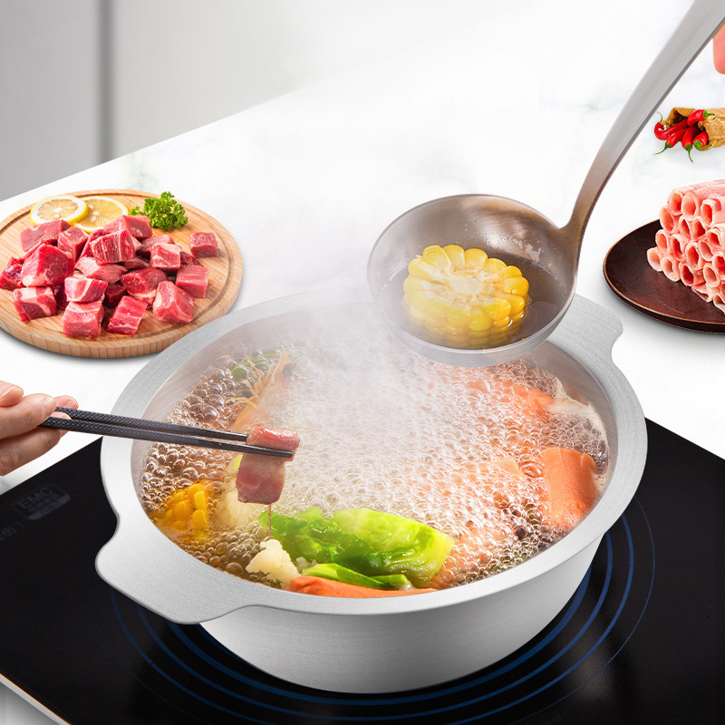小汤锅台湾不锈钢双耳加厚小小锅家用迷你小火锅电磁炉通用
