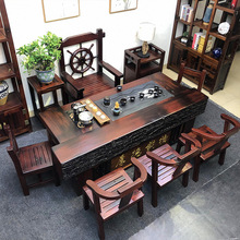 老船木龙骨茶桌椅组合实木喝茶几客厅泡茶台中式办公家具套装一体