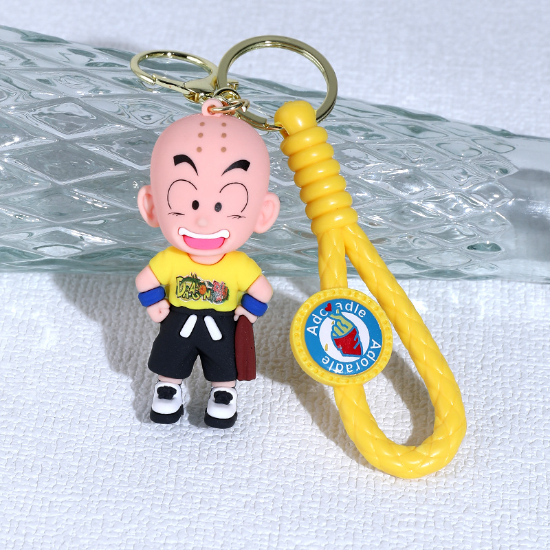 Cartoon Anime Dragon Ball Silicone Doll Keychain Pendant Sun Wukong Vegeta Bag Car Pendant Gift