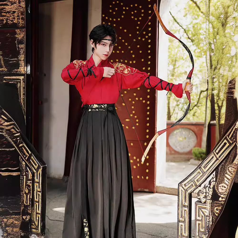 5688汉服龙纹金线绣花交领武侠情侣古风侠客男女大码套装限价40