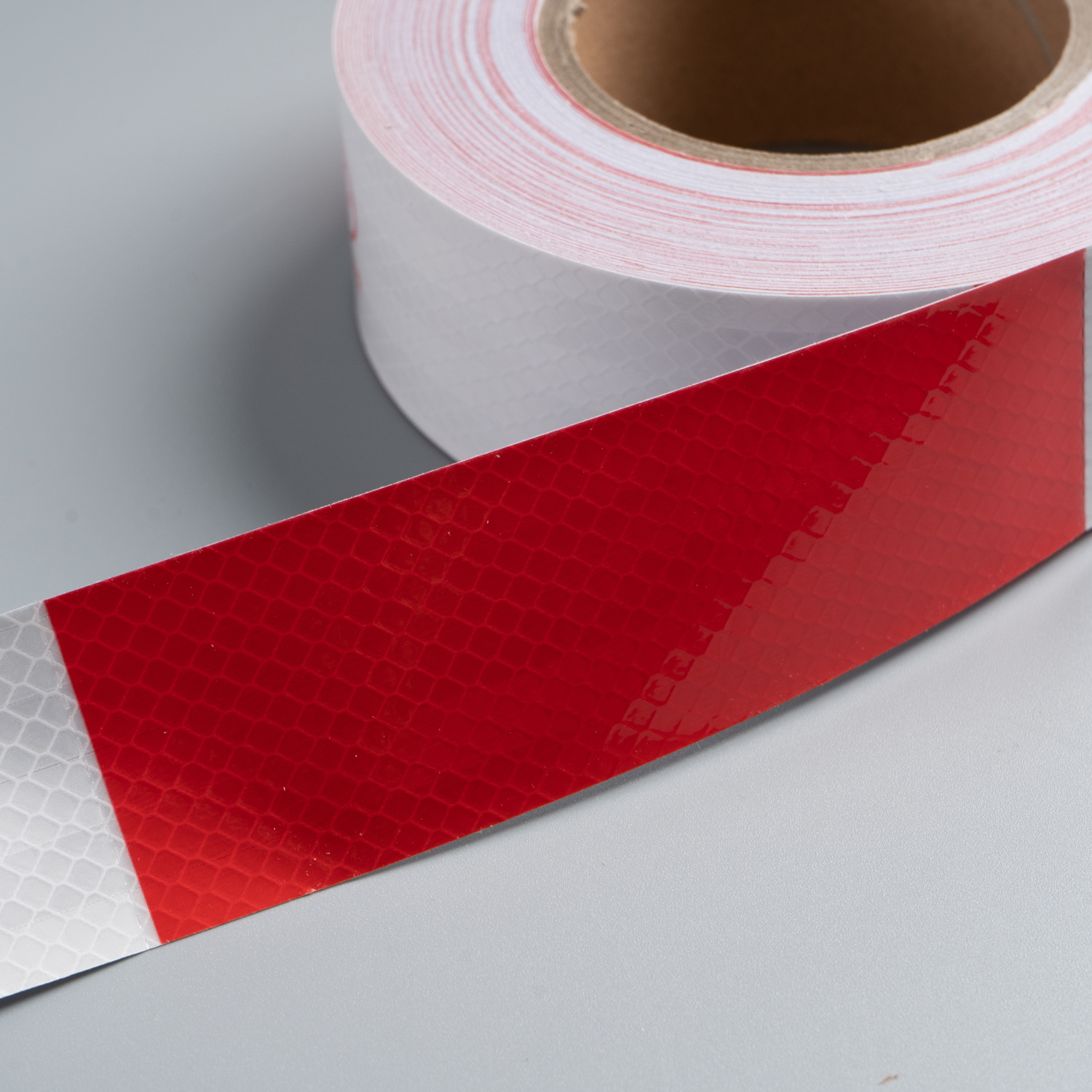 Factory Wholesale Red and White Reflective Sticker Annual Review Reflective Film Truck Luminous Protector Warning Reflective Stripe Anti-Collision Reflective Adhesive Tape