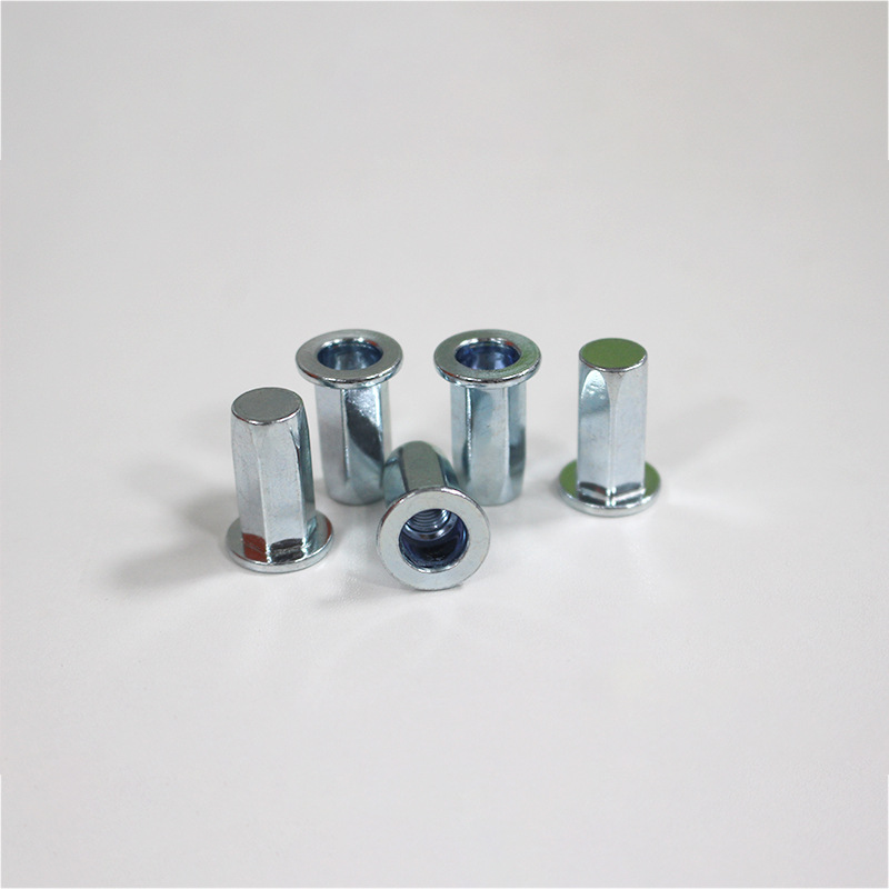 平头全六角通孔铝质开口铆螺母 大头六角拉铆螺母全六角盲孔拉帽