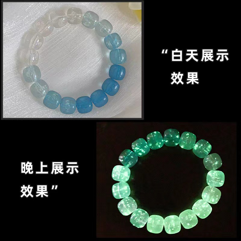 Luminous Luminous Starry Sky Bracelet Student Decompression Hand Toy Gradient Color Pliable Temperament Beaded Couple Bracelet Wholesale