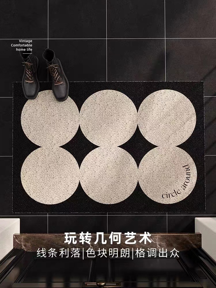 Retro Affordable Luxury High-Grade Circle Entrance Special Cutting Mat Anti-Dirty Dustproof Scrub Non-Slip Mat