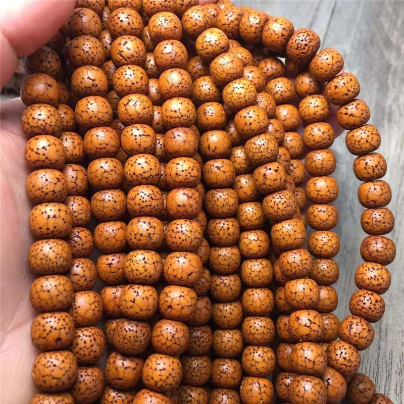 批发海南星月菩提做旧开片老星月菩提桶珠老型桶108颗手链手串