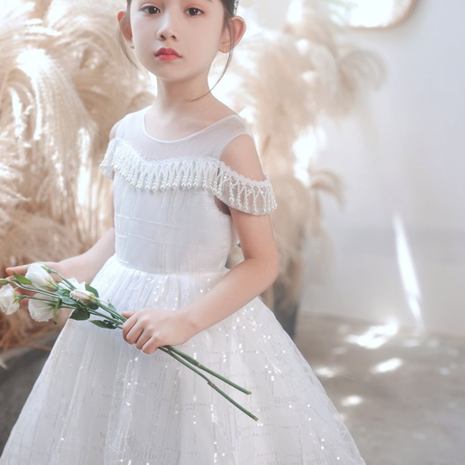 女童礼服2022夏新款花童婚礼小女孩礼服钢琴演奏生日公主礼裙