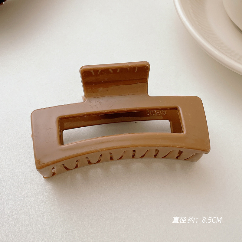 Milk Coffee Color Grip Female Frosted Clip Hairware Back Head Hairpin Cute Hairpin Large Size Shark Clip Hair Claw Wholesale